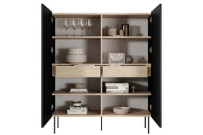 Credenza 2 ante 2 cassetti con piede in metallo Mars 120x140 cm
