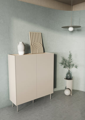 Credenza 2 ante 2 cassetti con piede in metallo Mars 120x140 cm