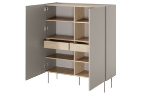 Credenza 2 ante 2 cassetti con piede in metallo Mars 120x140 cm