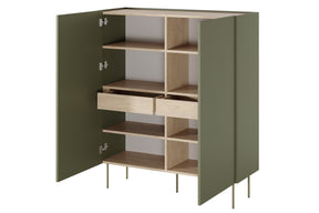 Credenza 2 ante 2 cassetti con piede in metallo Mars 120x140 cm