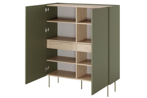 Credenza 2 ante 2 cassetti con piede in metallo Mars 120x140 cm