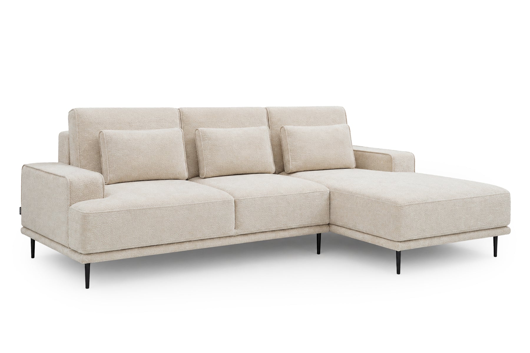 Divano angolare in tessuto beige Tami 283 x169 cm