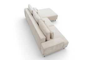 Divano angolare in tessuto beige Tami 283 x169 cm