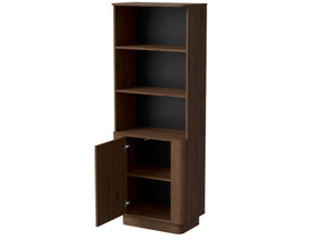 Libreria in legno noce opaco 1 anta Kadro 65 x 175 cm
