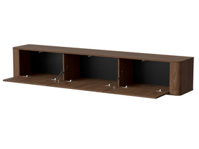 Mobile TV sospeso in legno noce opaco 3 ante Kadro 210 x 45cm