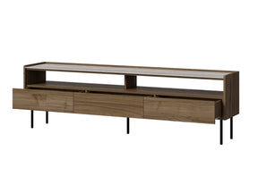 Mobile TV con 3 cassetti noce con gambe in metallo Kos 180 x 46 cm