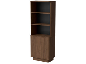 Libreria in legno noce opaco 1 anta Kadro 65 x 175 cm