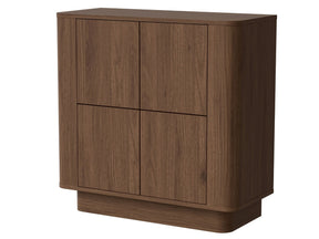 Credenza in legno noce opaco 4 ante Kadro 80 x 80 cm