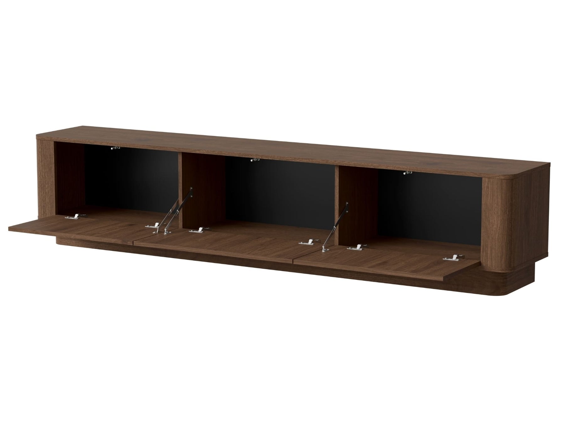 Mobile TV in legno noce opaco 3 ante Kadro 210 x 55 cm
