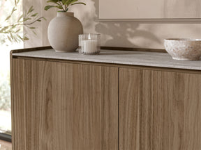 Madia a 4 ante noce con gambe in metallo Kos 210 x 75 cm