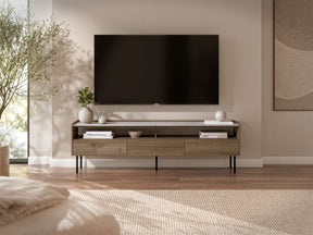 Mobile TV con 3 cassetti noce con gambe in metallo Kos 180 x 46 cm