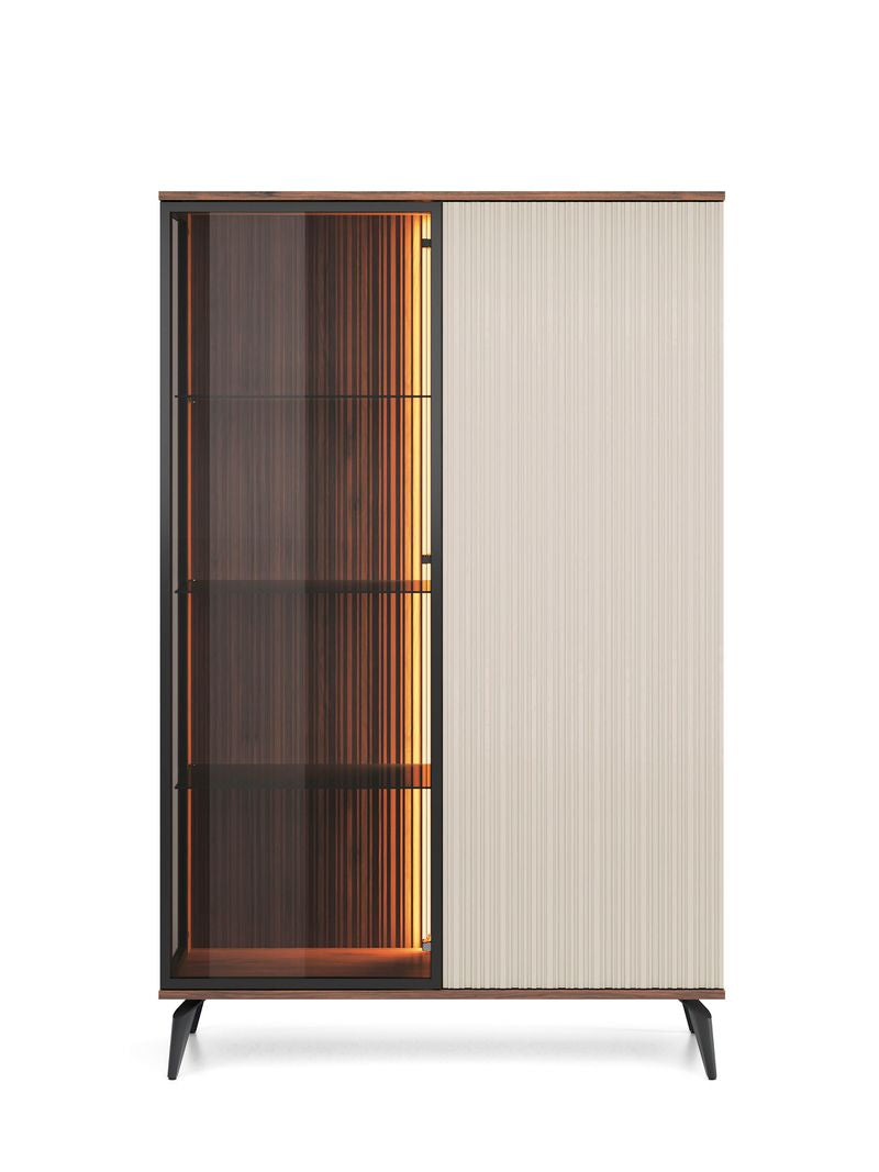 Vetrina 2 ante cashmere/noce Vika 103x147 cm