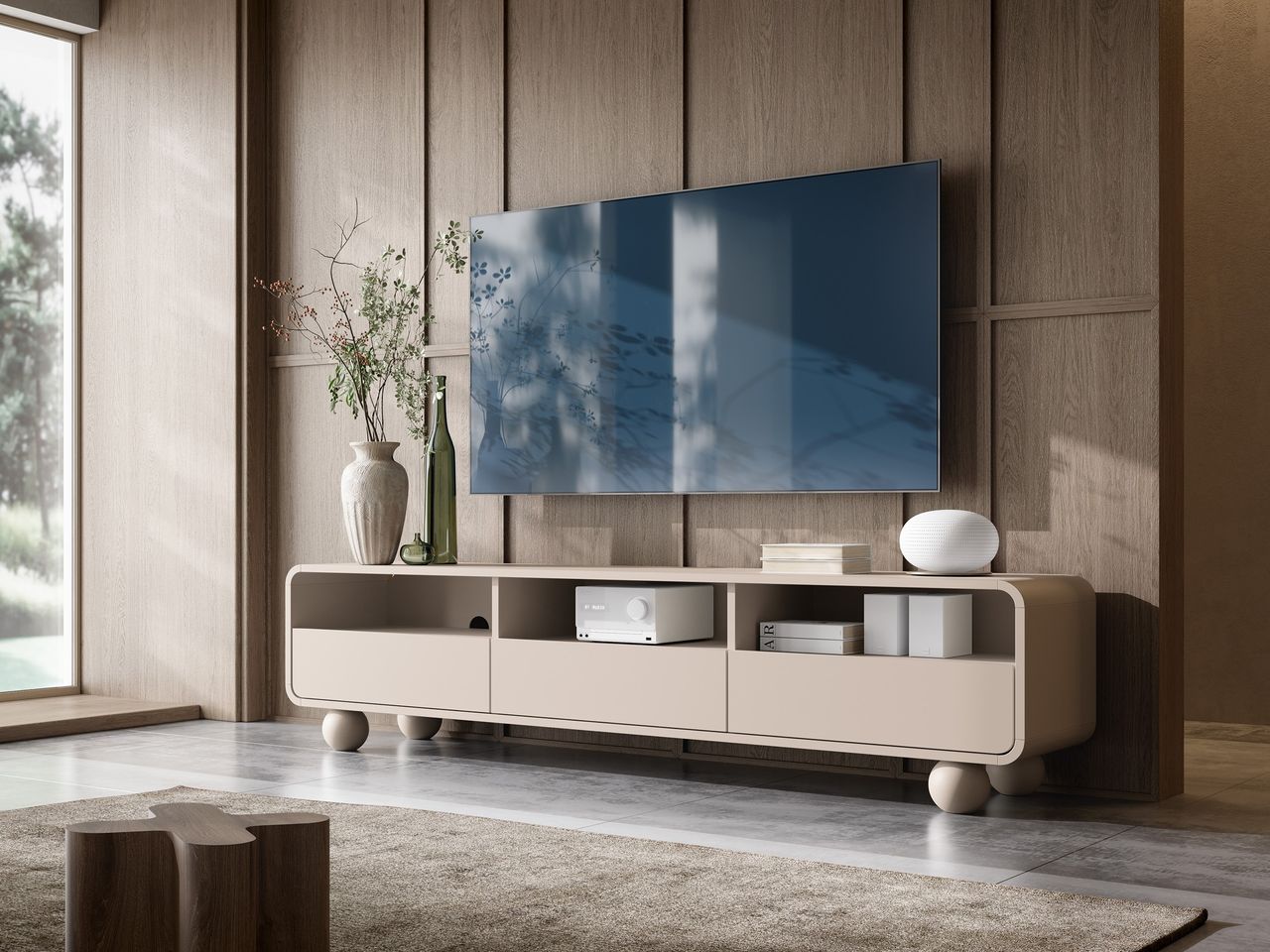 Mobile TV 3 cassetti cashmere Yuma 160x44 cm