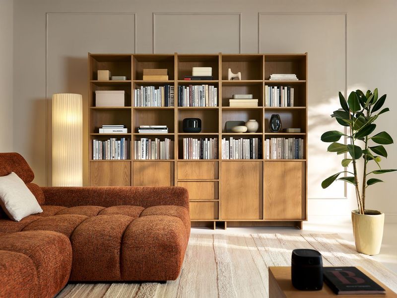 Libreria 2 ante rovere Yako 98x201 cm