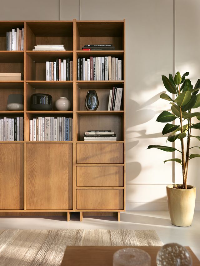 Libreria 3 cassetti rovere Yako 50x201 cm