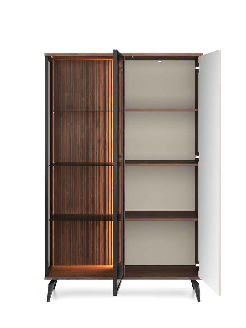 Vetrina 2 ante cashmere/noce Vika 103x147 cm