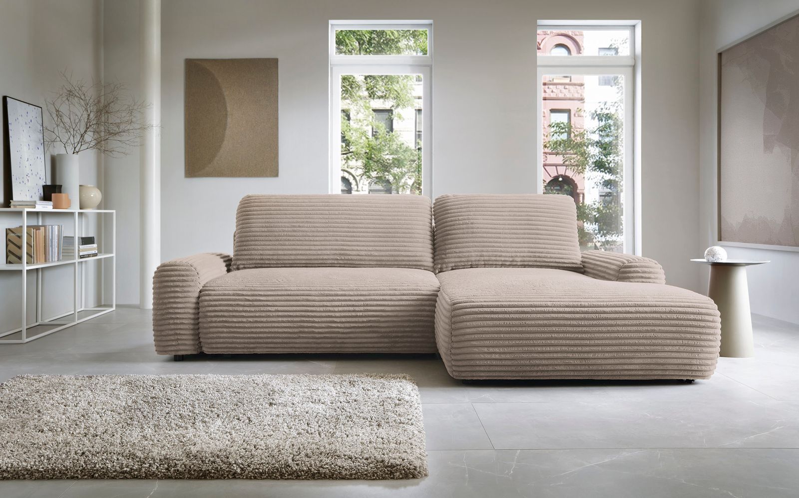 Divano angolare in velluto Nubia 264x85 cm