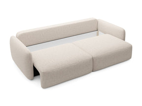 Divano in tessuto testurizzato beige Ewa 238x87 cm
