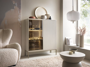 Vetrina con 2 ante e LED integrato Aura 104x126 cm