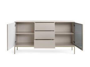Credenza a 2 ante e 3 cassetti con LED integrato Aura 154x83 cm
