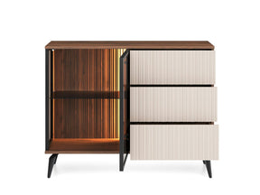 Madia 1 anta 3 cassetti cashmere/noce Vika 103x80 cm