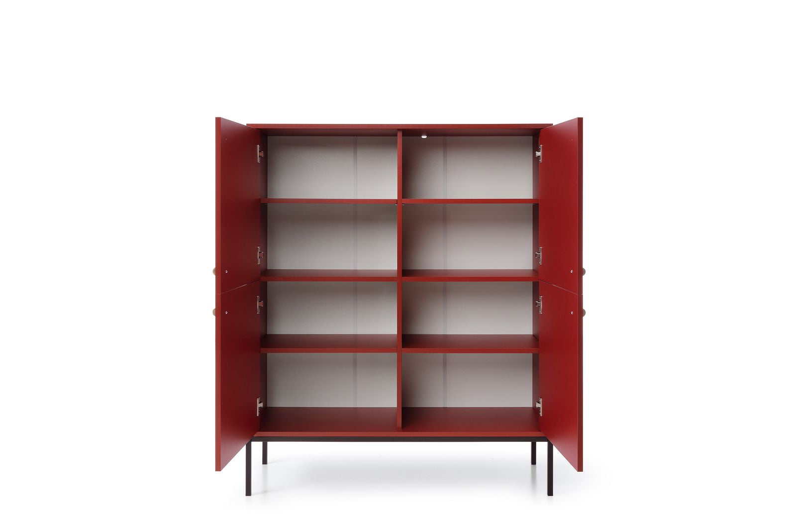 Credenza con piedi in ferro 4 ante in legno laminato Canterno 104x125 cm