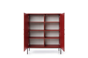 Credenza con piedi in ferro 4 ante in legno laminato Canterno 104x125 cm