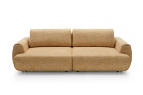 Divano in tessuto senape con contenitore Teddy 260x81 cm