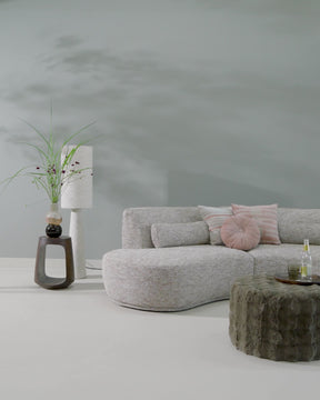 Pouf basso in tessuto marrone Olven 60x36 cm