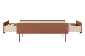 Tavolino 2 cassetti con piede in metallo Mars 120x45 cm