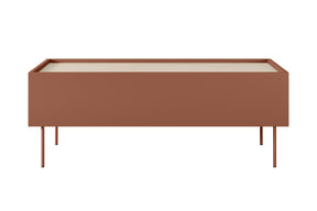 Tavolino 2 cassetti con piede in metallo Mars 120x45 cm