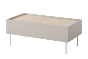 Tavolino 2 cassetti con piede in metallo Mars 120x45 cm