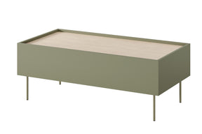 Tavolino 2 cassetti con piede in metallo Mars 120x45 cm