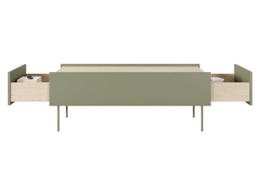 Tavolino 2 cassetti con piede in metallo Mars 120x45 cm