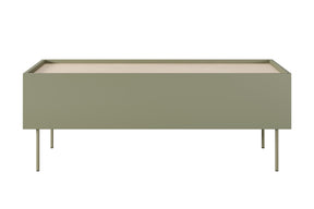 Tavolino 2 cassetti con piede in metallo Mars 120x45 cm
