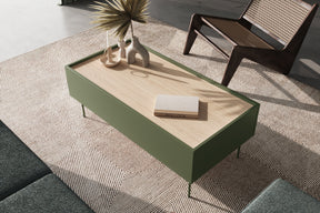 Tavolino 2 cassetti con piede in metallo Mars 120x45 cm