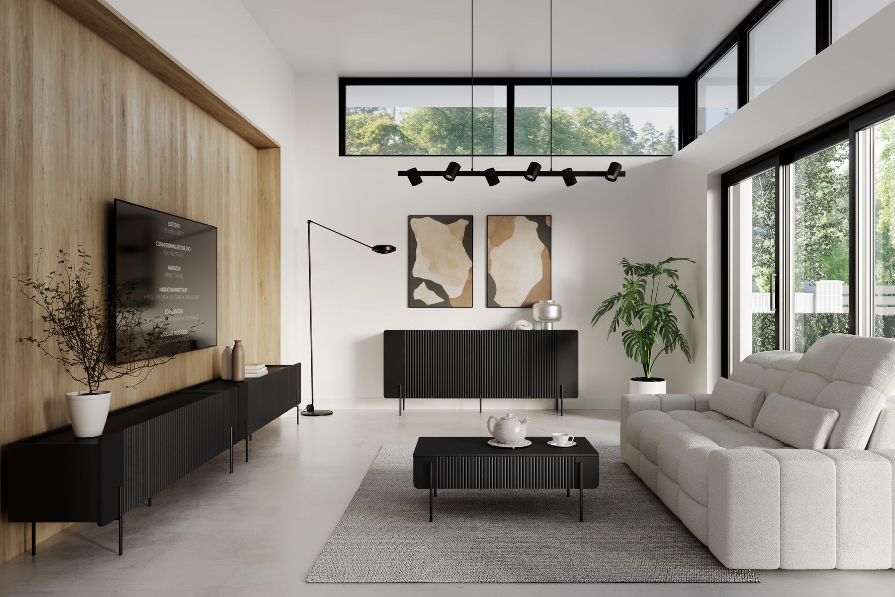 Tavolino 2 cassetti con piede in metallo Miami 100x40 cm