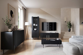 Tavolino 2 cassetti con piede in metallo Miami 100x40 cm