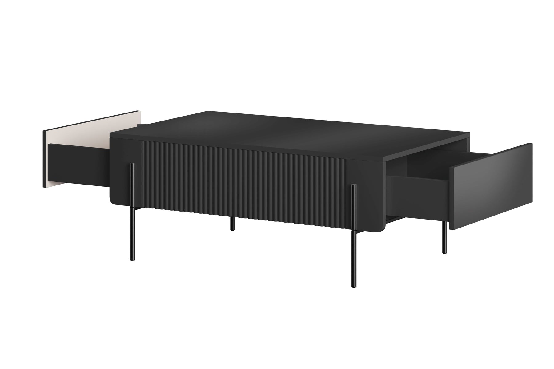 Tavolino 2 cassetti con piede in metallo Miami 100x40 cm