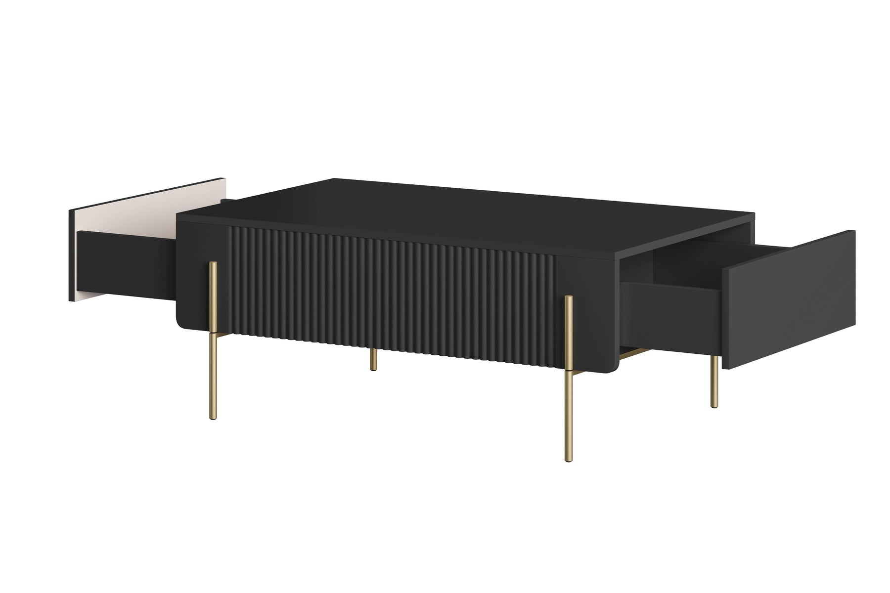 Tavolino 2 cassetti con piede in metallo Miami 100x40 cm