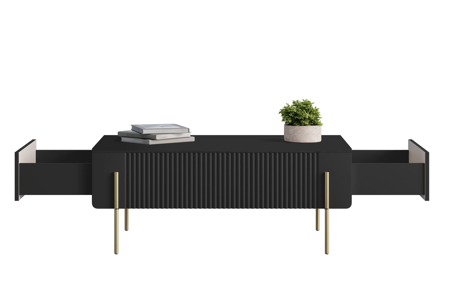 Tavolino 2 cassetti con piede in metallo Miami 100x40 cm