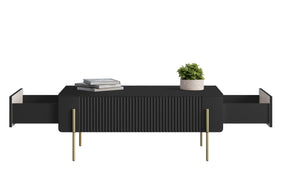 Tavolino 2 cassetti con piede in metallo Miami 100x40 cm