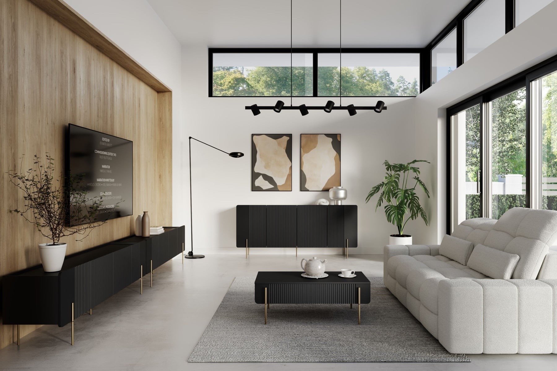 Tavolino 2 cassetti con piede in metallo Miami 100x40 cm