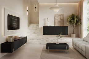 Tavolino 2 cassetti con piede in metallo Miami 100x40 cm