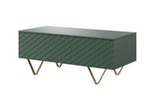 Tavolino 2 ante a ribalta con piede in metallo oro Scalia 120x55 cm