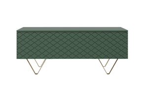Tavolino 2 ante a ribalta con piede in metallo oro Scalia 120x55 cm
