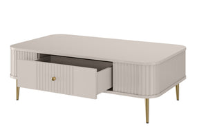 Tavolino 1 cassetto con piede in metallo Liberty 103x35 cm