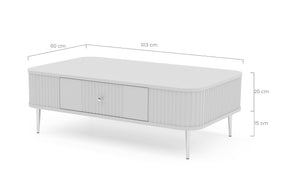 Tavolino 1 cassetto con piede in metallo Liberty 103x35 cm