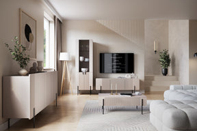 Tavolino 2 cassetti con piede in metallo Miami 100x40 cm