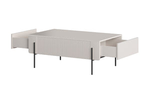 Tavolino 2 cassetti con piede in metallo Miami 100x40 cm